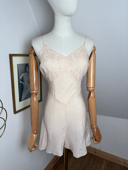 1930s / 40s Silk Crepe Teddy