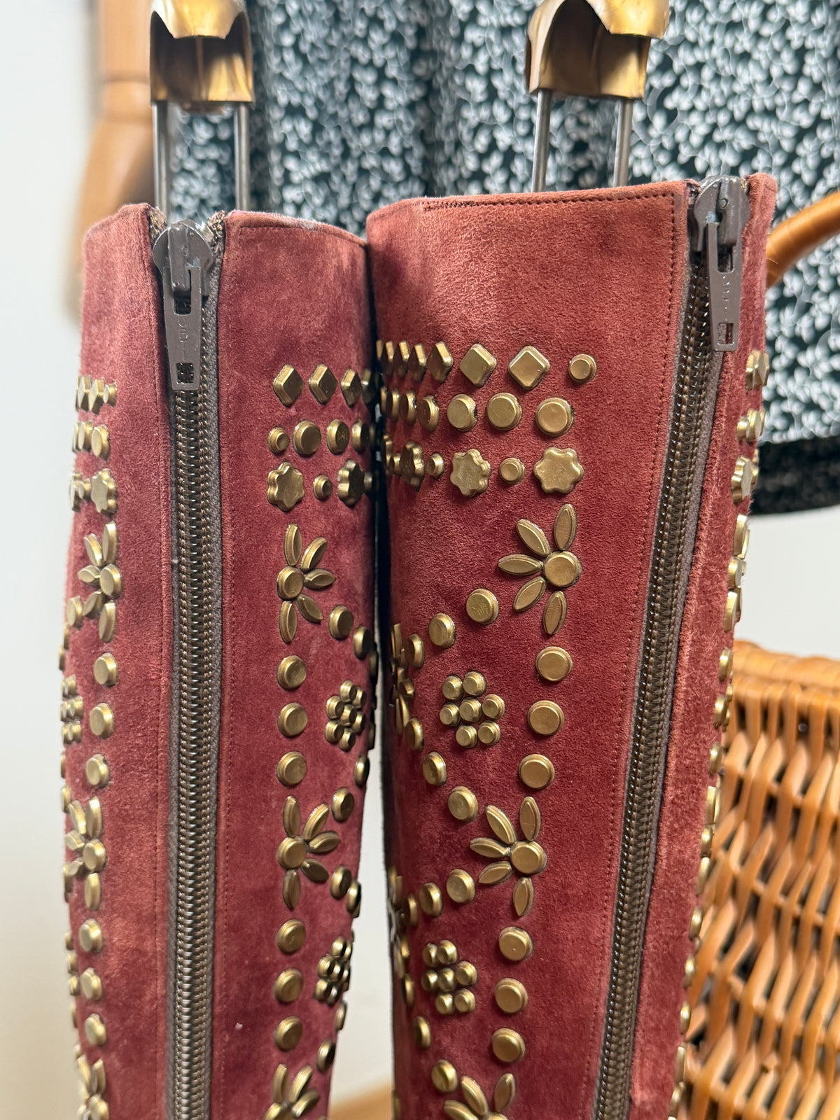 1960s / 70s Suede Studded Boots