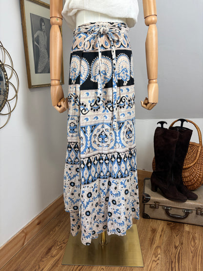1970s Indian Cotton Wrap Skirt