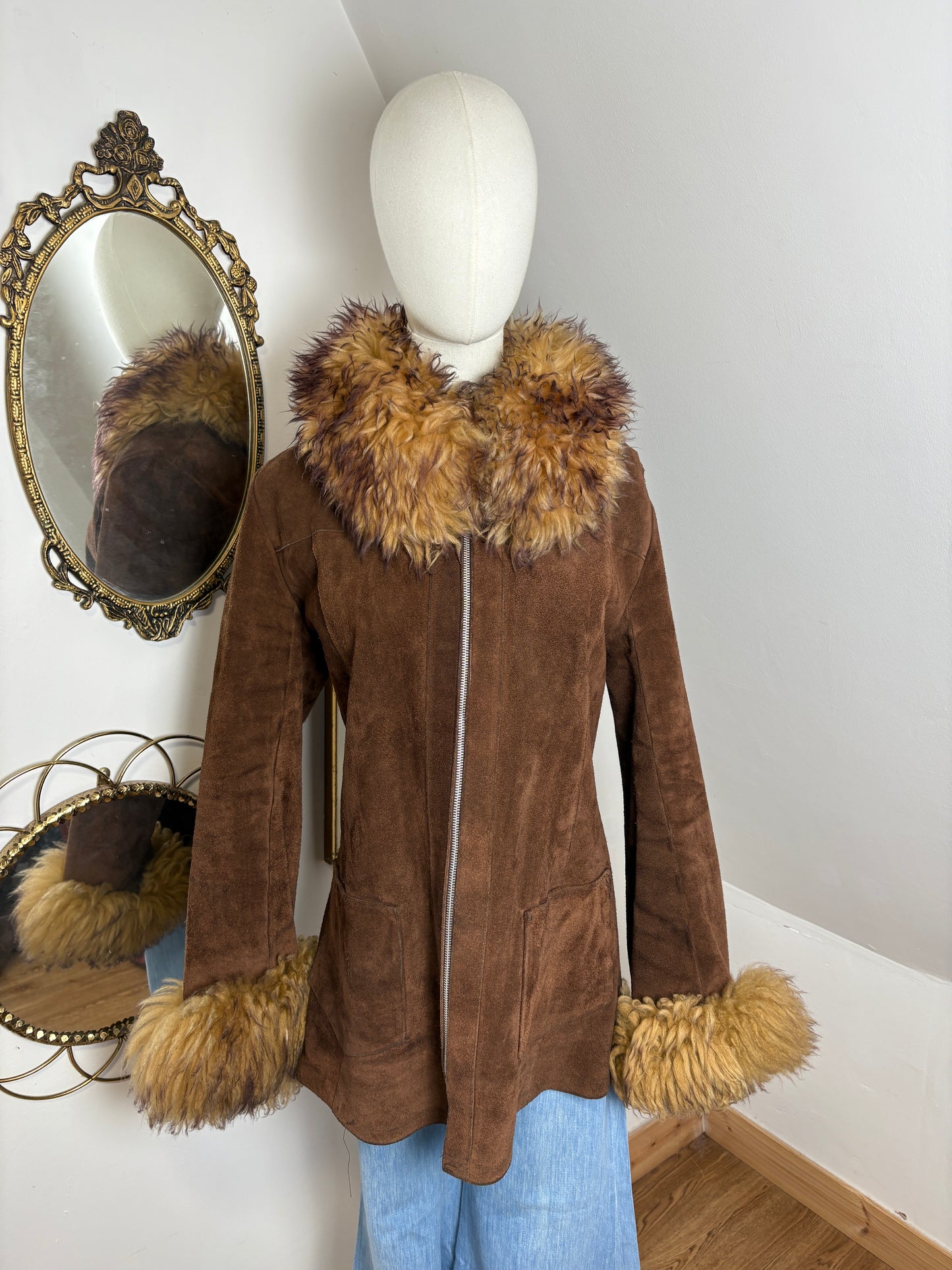 1970s Suede Fur Trim Jacket