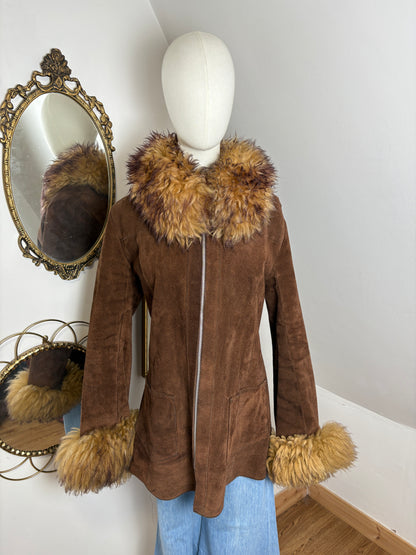 1970s Suede Fur Trim Jacket