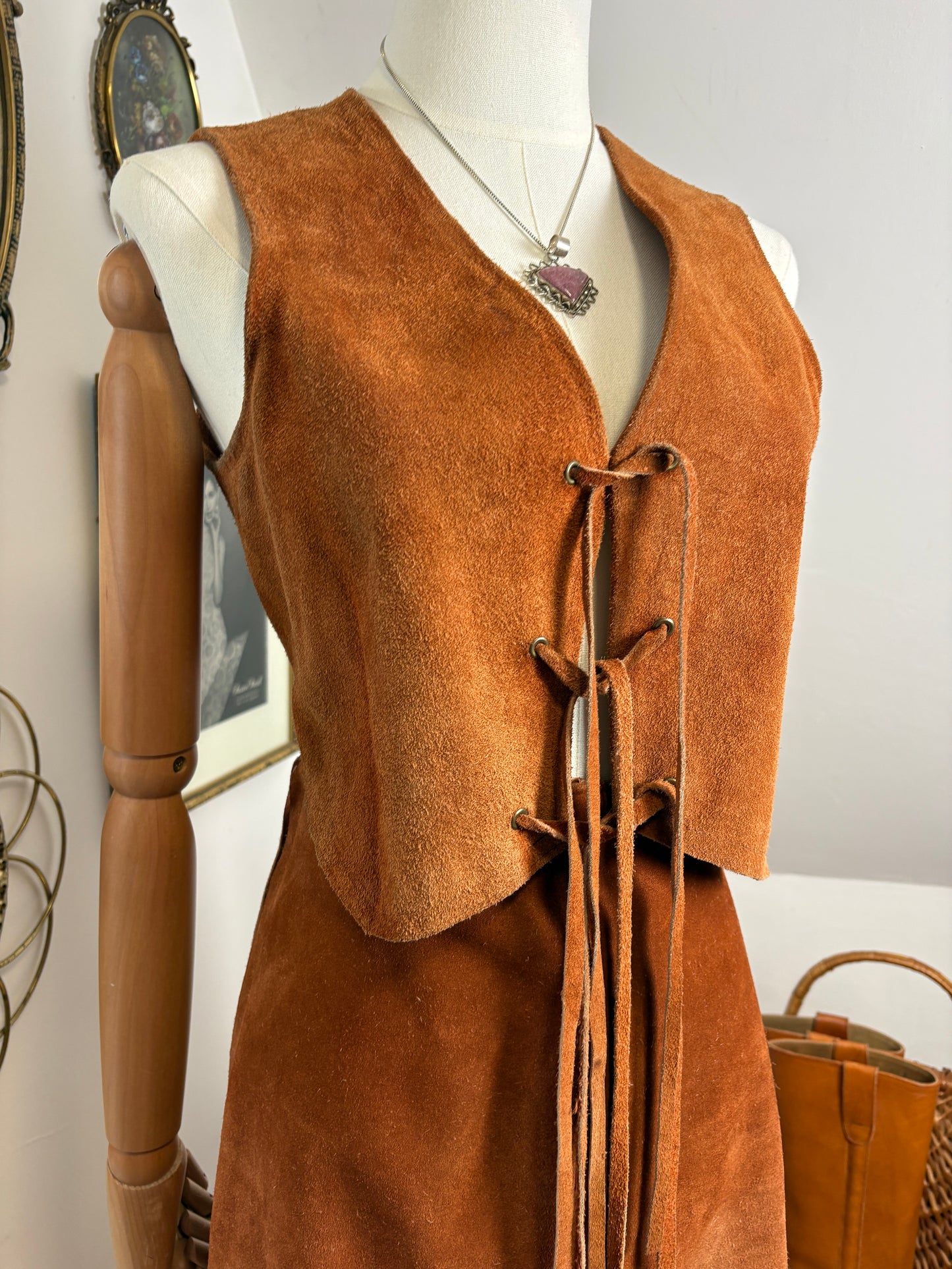 1960s Suede Fringe Set