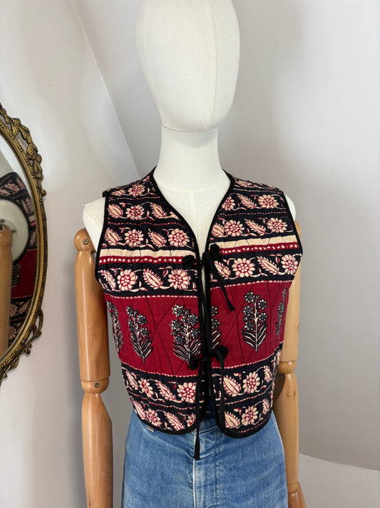1970s Indian Blockprint Waistcoat