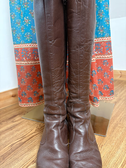 1970s Brown Leather Boots