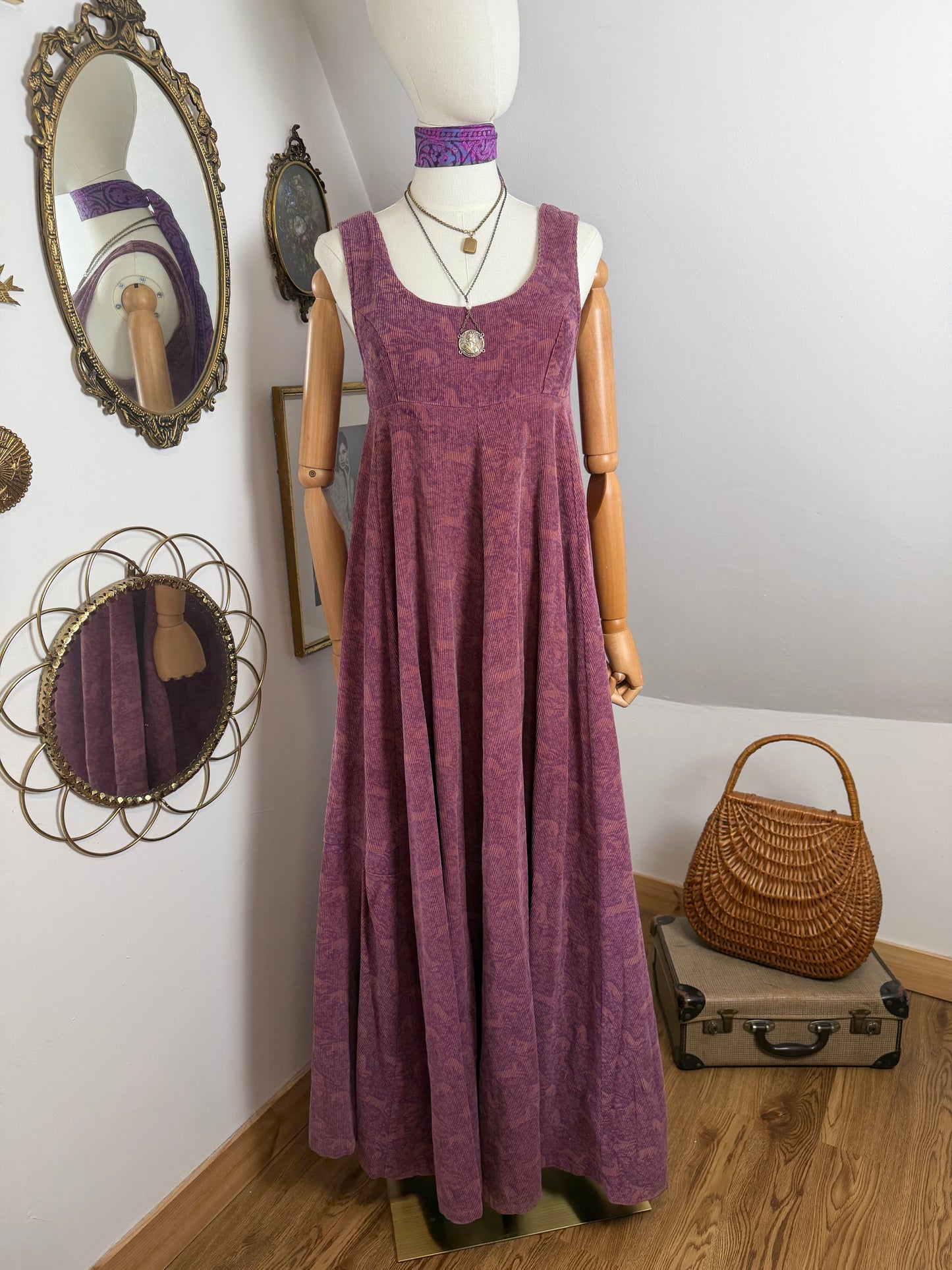 1970s ‘Laura Ashley’ Mythical Beasts Corduroy Pinafore
