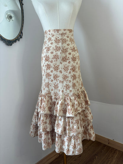 1970s Laura Ashley Tiered Skirt