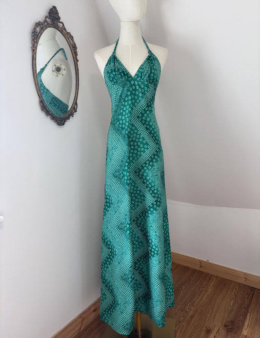 1970s ‘Janine Robin’ Beach Cover-Up Halterneck Dress