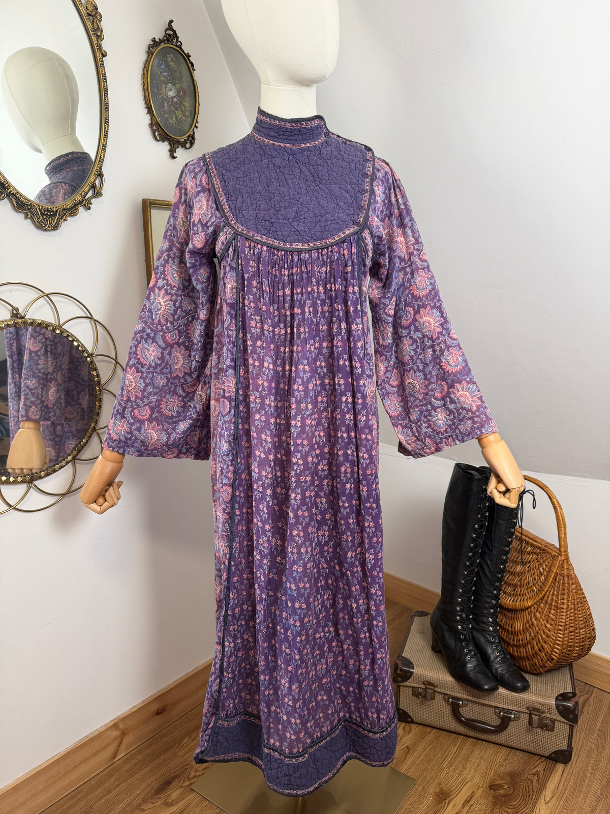 1970s ‘Phool’ Indian Blockprint Dress