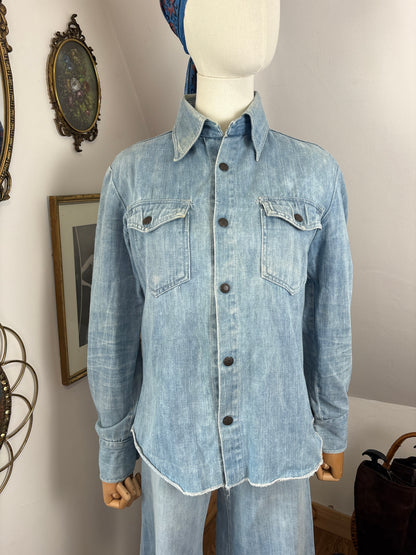 1970s Light Wash Denim Shirt