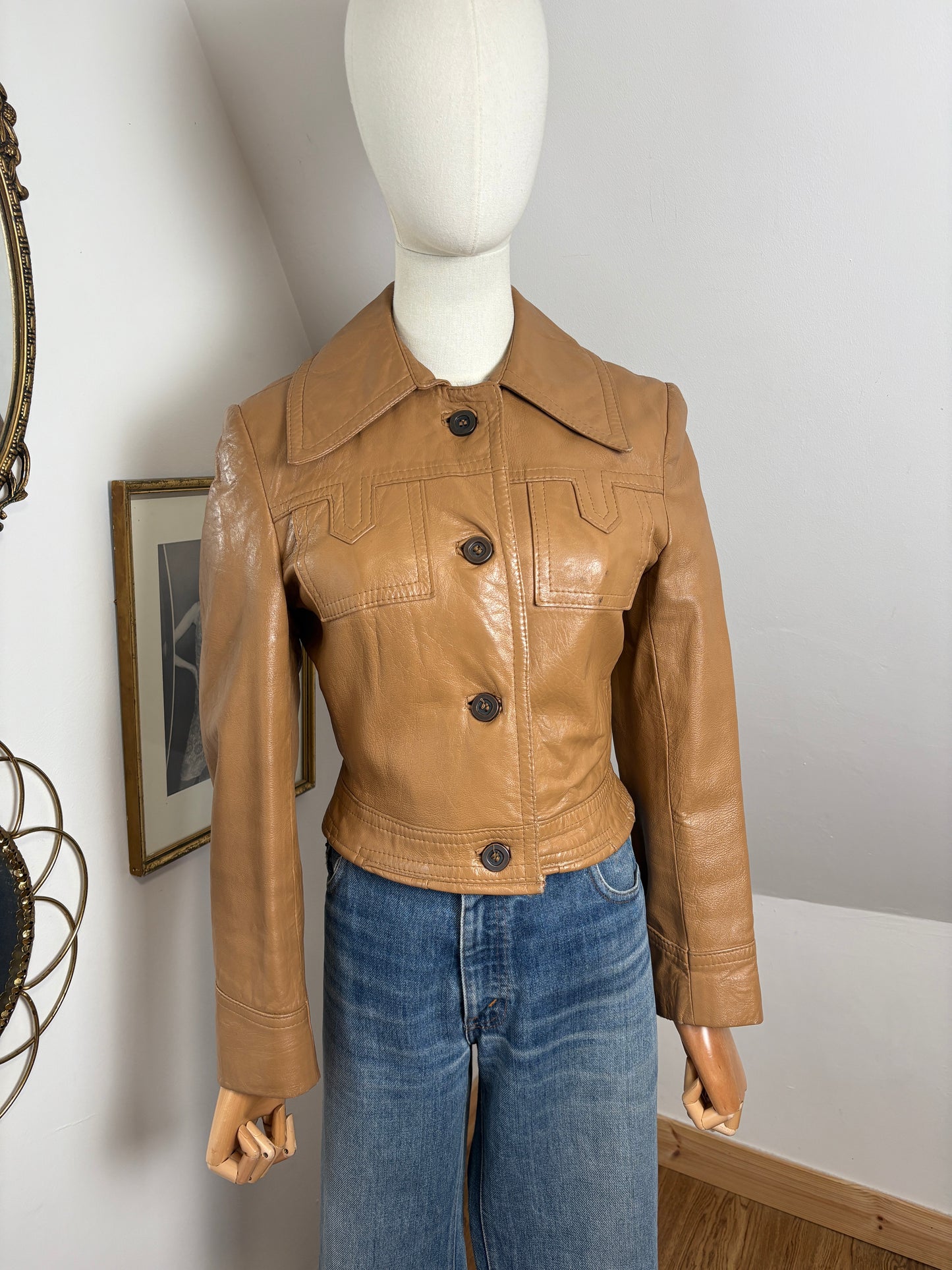 1970s Crop Leather Jacket