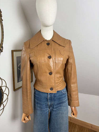 1970s Crop Leather Jacket