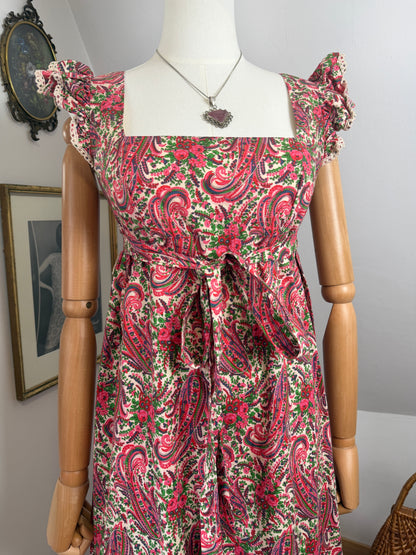 1970s Paisley Pinafore Dress