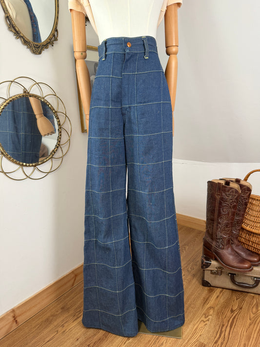 1970s Windowpane Wrangler Bellbottoms