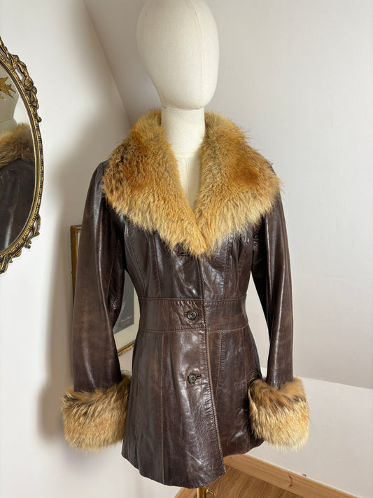 1970s Leather & Fur Trim Jacket