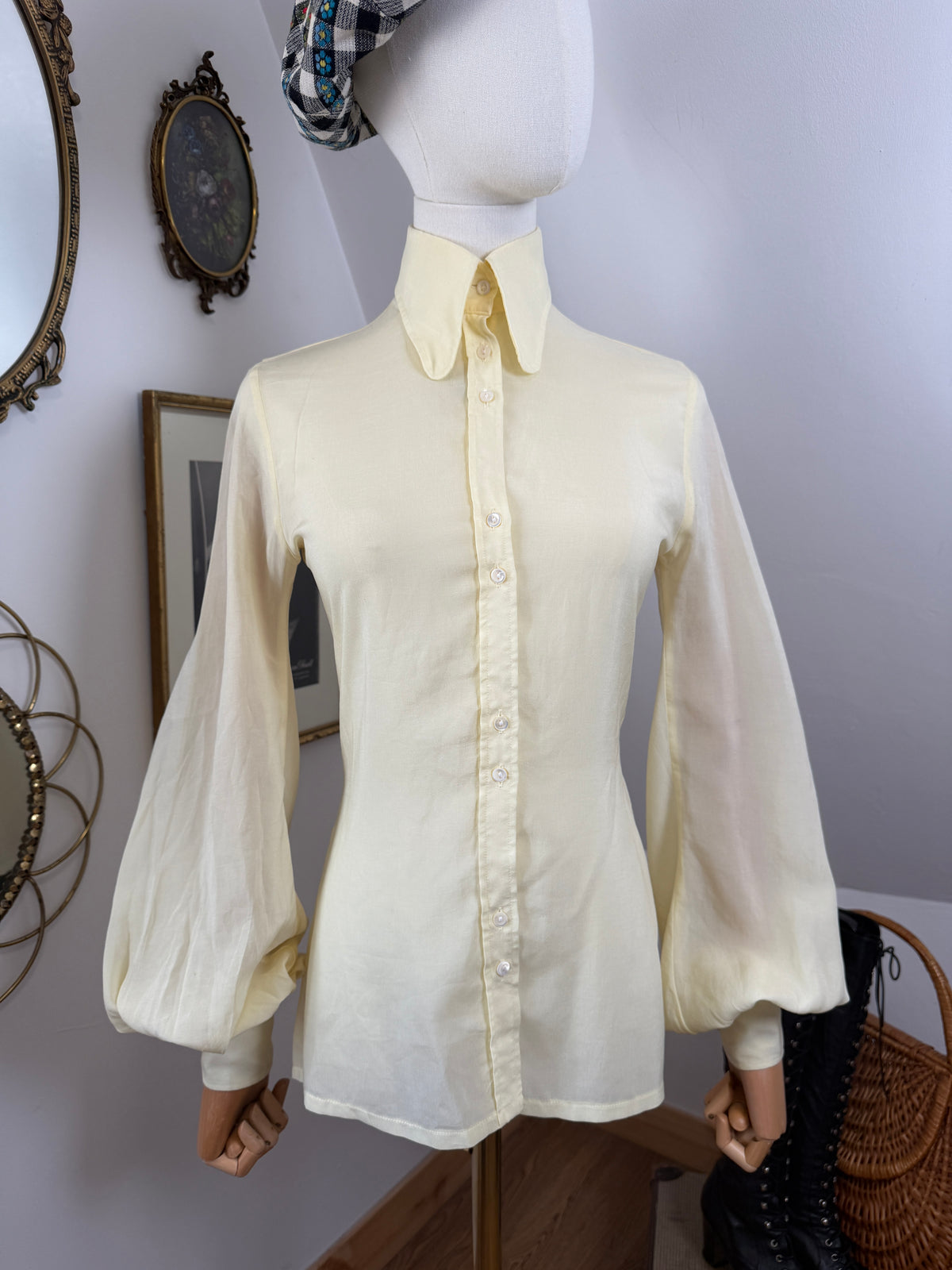 1970s ‘Jeff Banks’ Pale Yellow Shirt