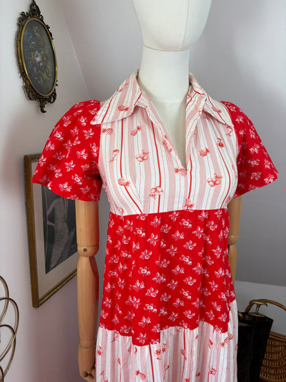 1970s Cotton Fruit Dress