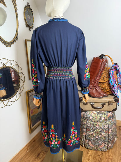 1970s Hungarian Embroidered Dress