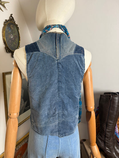 1970s Denim Cord Waistcoat