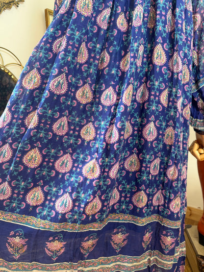 1970s Indian Silk & Cotton Dress