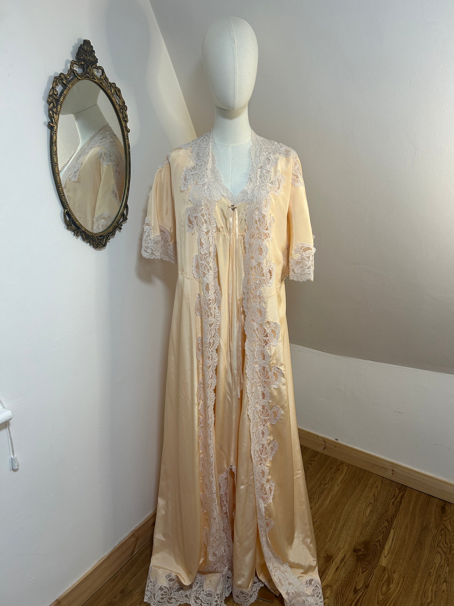 1960s Peach Gown & Slip Set