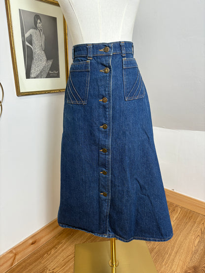 1970s Denim Midi Skirt