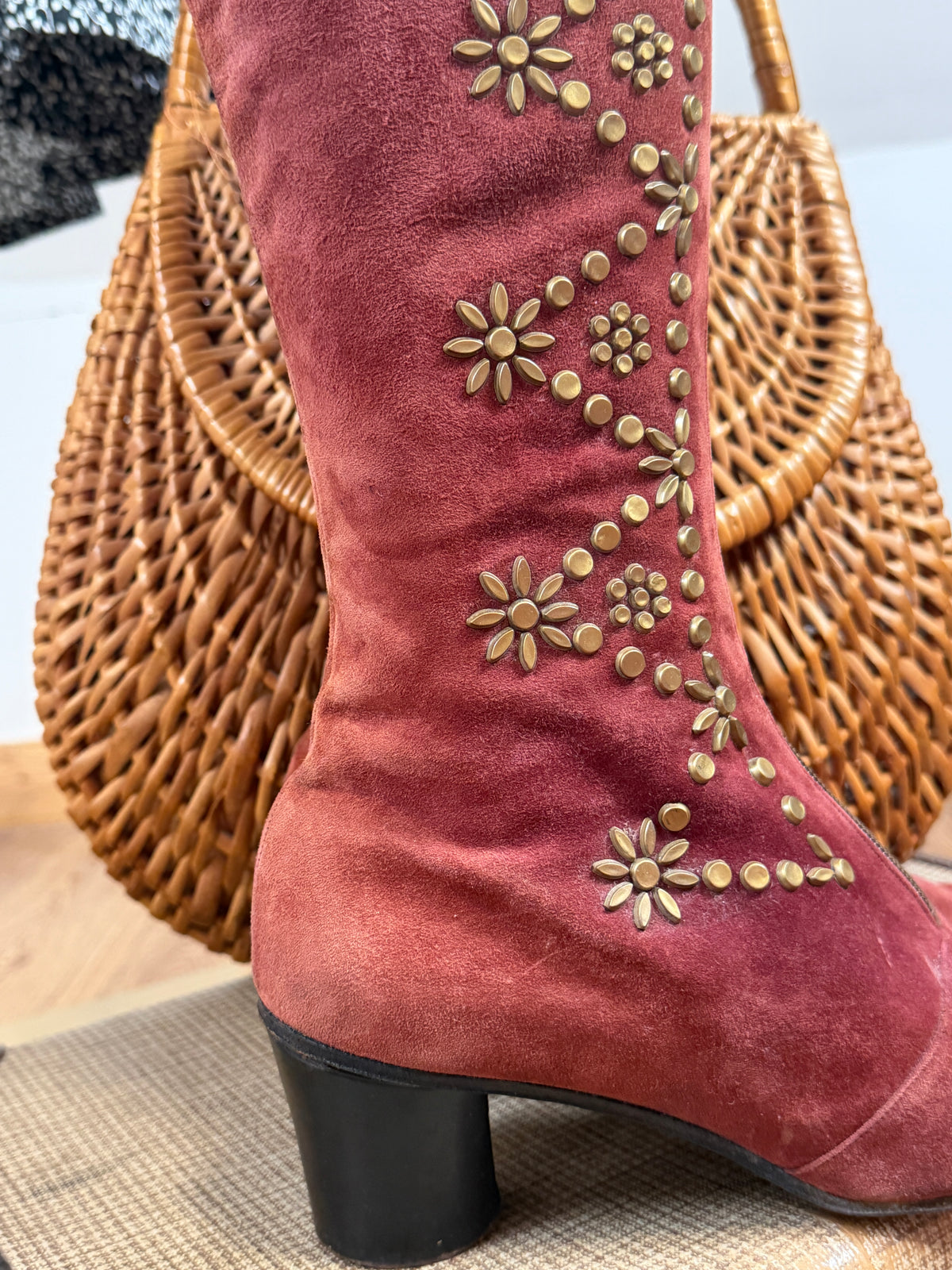 1960s / 70s Suede Studded Boots