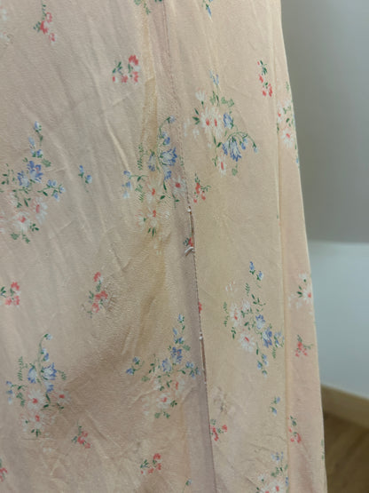 1940s Floral Silk Nightdress