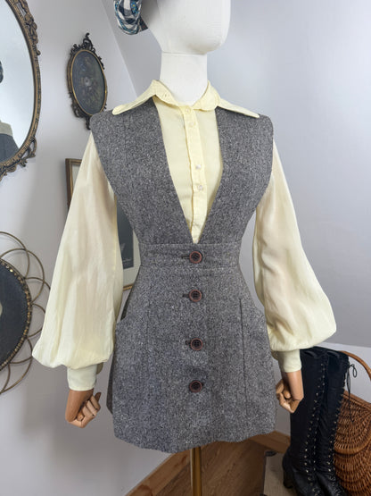 1960s ‘Emcar’ Wool Pinafore Mini