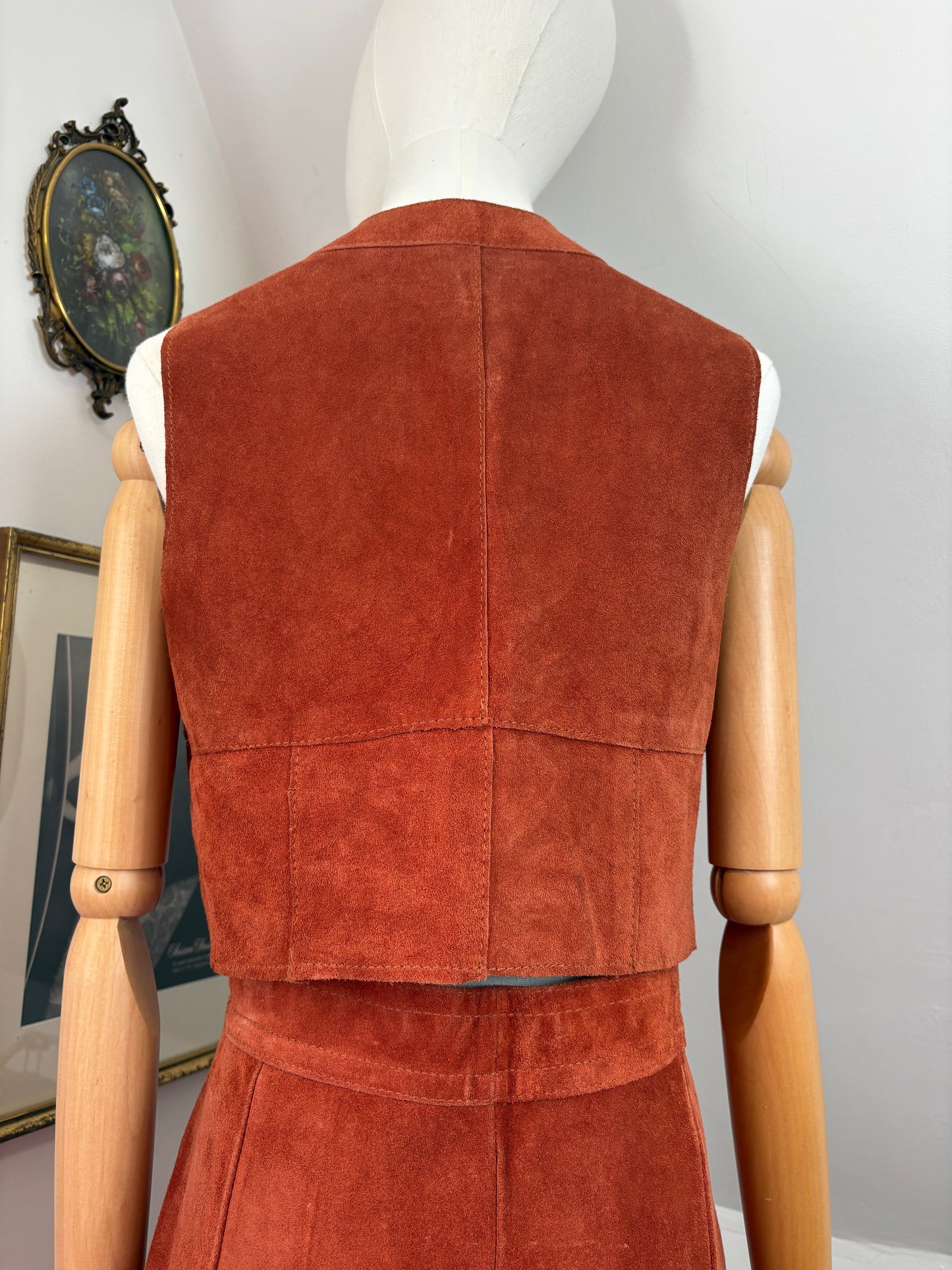 1970s Orange Suede Set