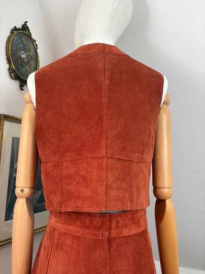 1970s Orange Suede Set