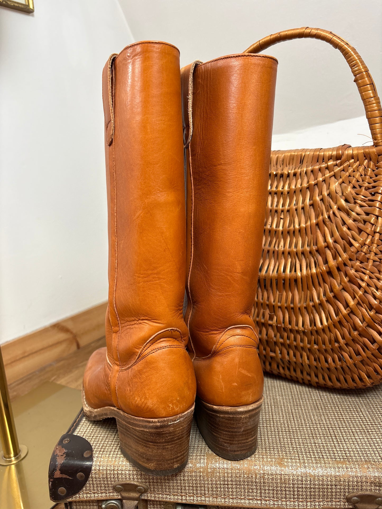 1970s Leather Campus Style Boots