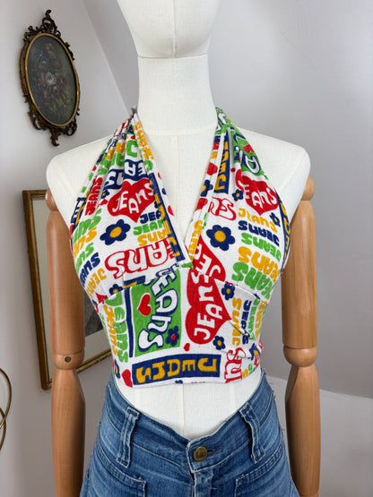 1970s Novelty Halter-neck Top