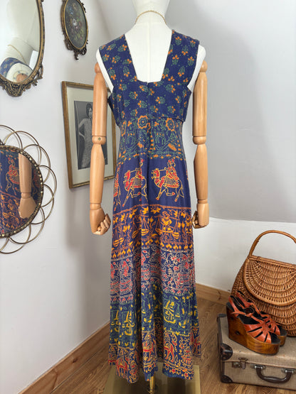 1970s Indian Blockprint Sundress