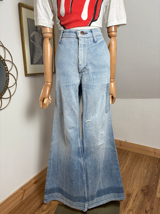 1970s Light Wash Wrangler Bells