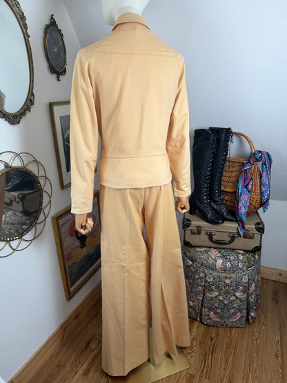 1970s Pale Yellow Flared Suit
