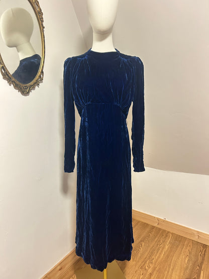 1930s Velvet Maxi Dress