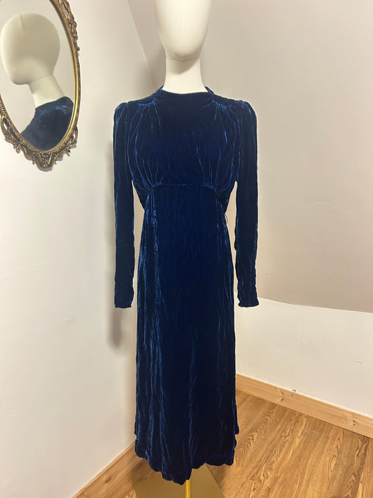 1930s Velvet Maxi Dress