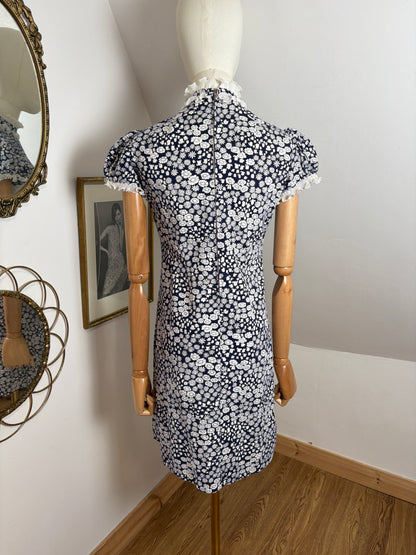 1960s Floral Mini Dress