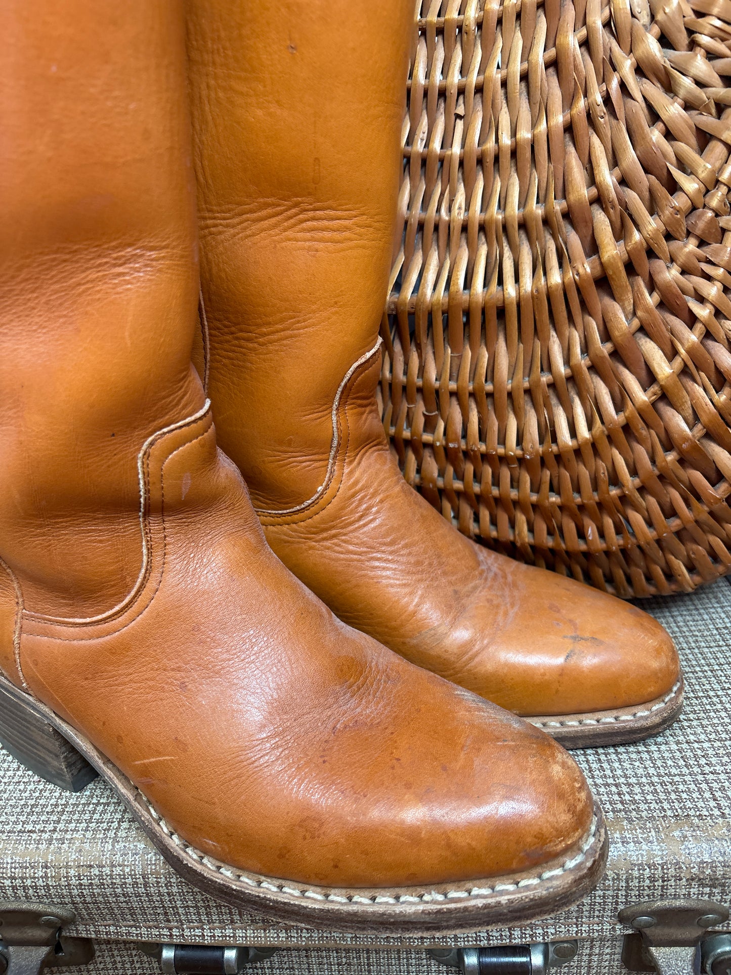 1970s Leather Campus Style Boots