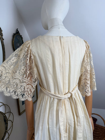 1960s Edwardian Inspired Maxi Dress