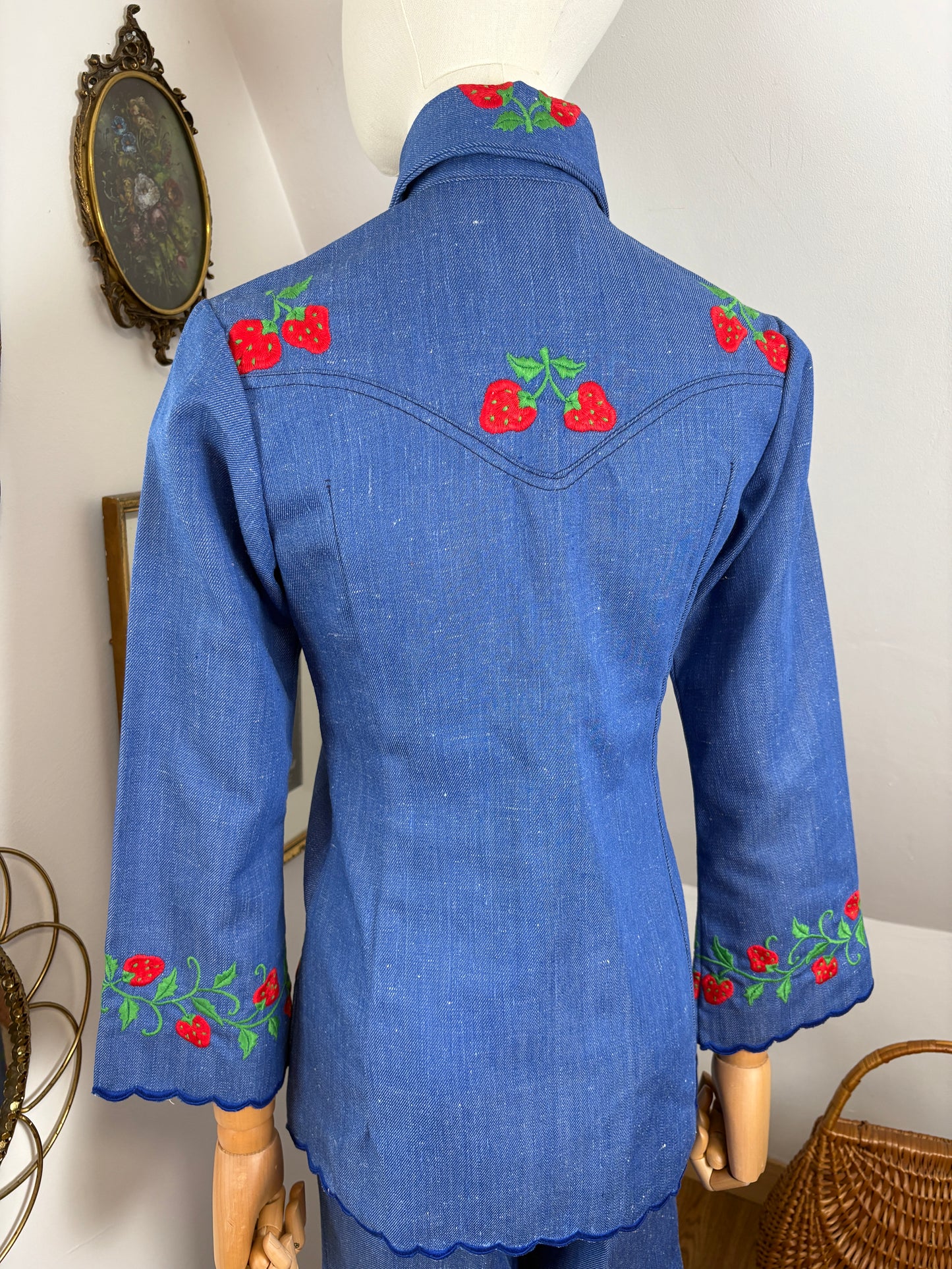 1970s Denim Strawberry Suit
