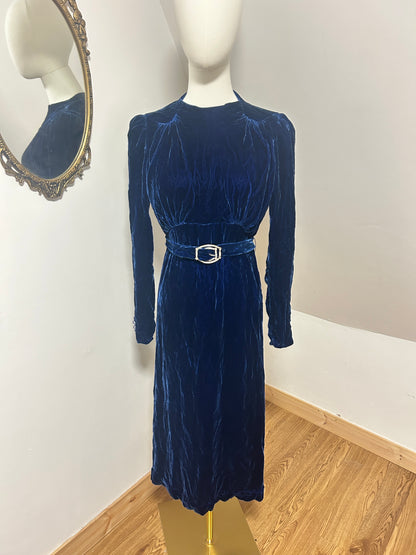 1930s Velvet Maxi Dress