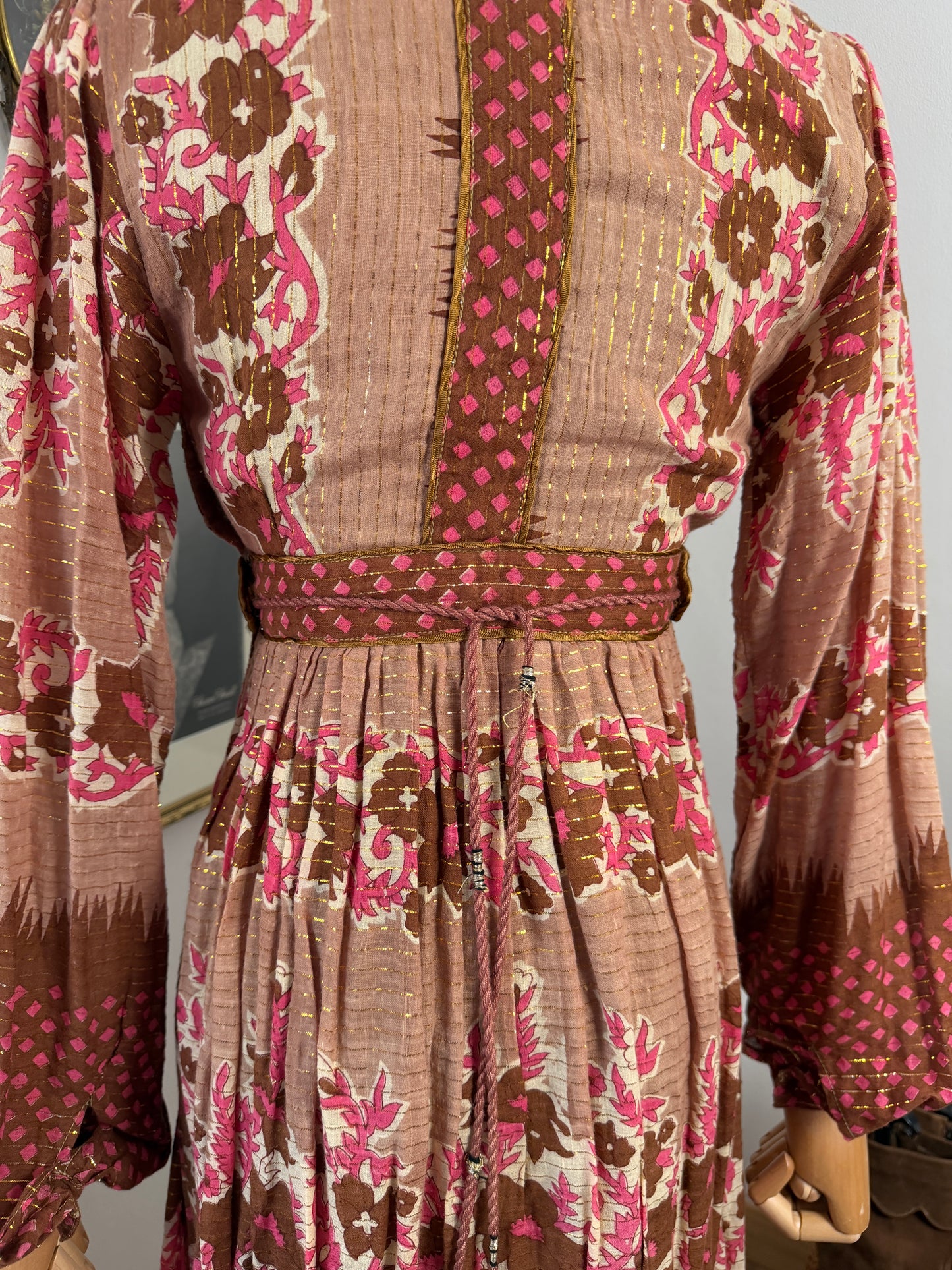 1970s ‘Interlinks’ Brown Lurex Dress