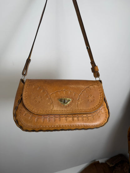 1970s Leather Tooled Bag