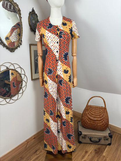 1960s French Flared Jumpsuit