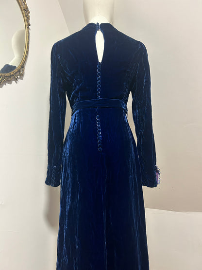 1930s Velvet Maxi Dress