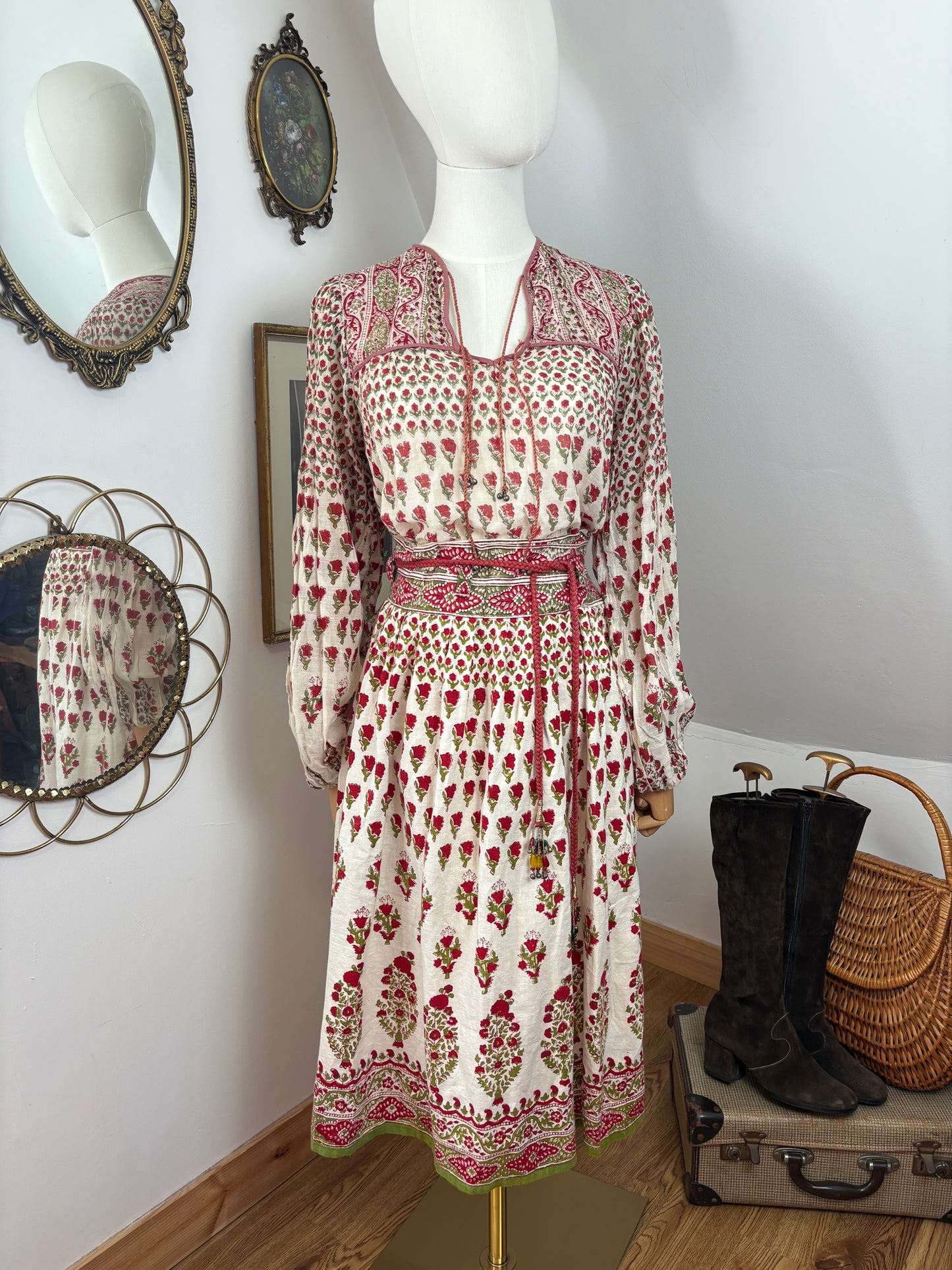 1970s ‘Oasis Trading’ Indian Blockprint Shirt & Wrap Skirt