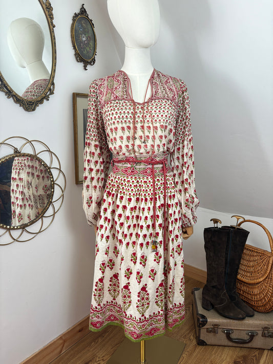 1970s ‘Oasis Trading’ Indian Blockprint Shirt & Wrap Skirt