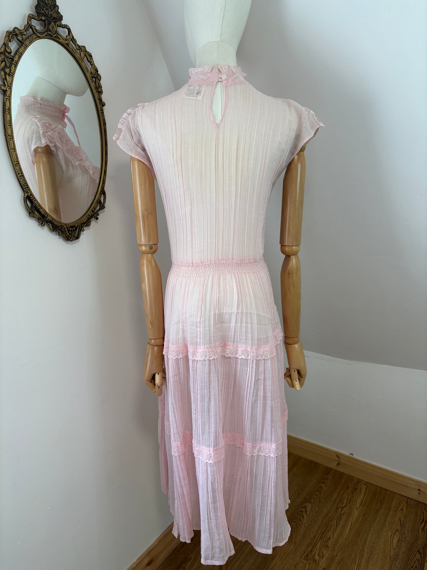 1970s Cotton Prairie Dress