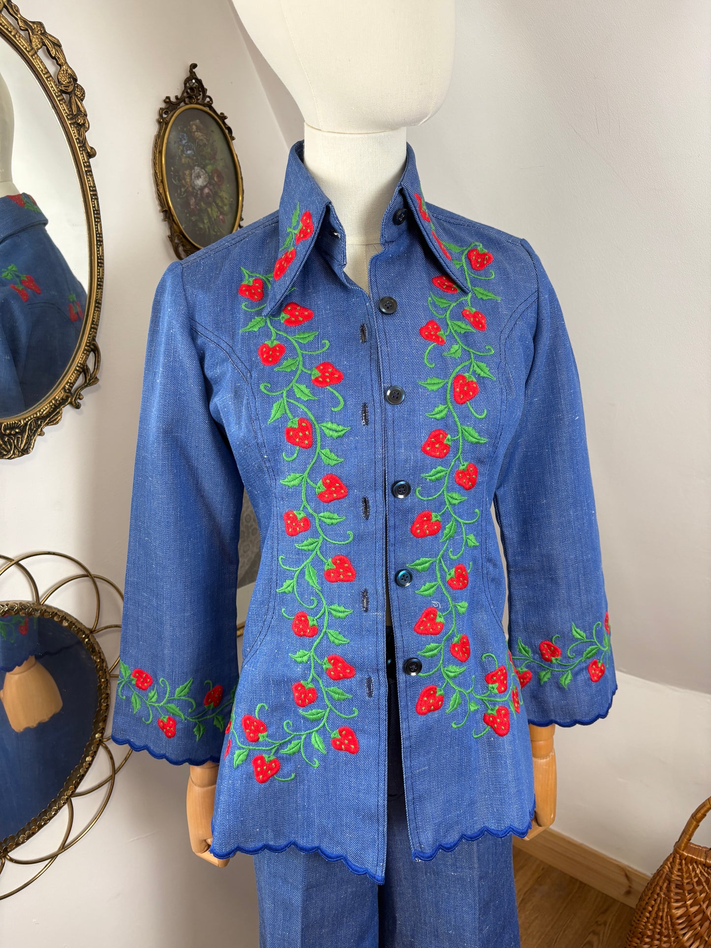 1970s Denim Strawberry Suit
